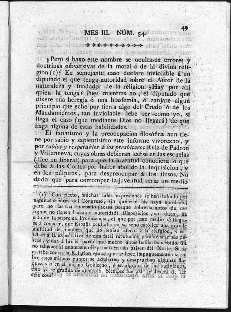 Miniatura de Guerrilleros por la Religión, la Patria, y el Rey, o diario-polémico-religioso de La Coruña. Número 54