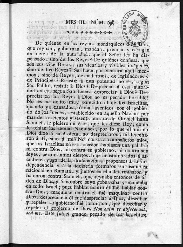 Miniatura de Guerrilleros por la Religión, la Patria, y el Rey, o diario-polémico-religioso de La Coruña. Número 61