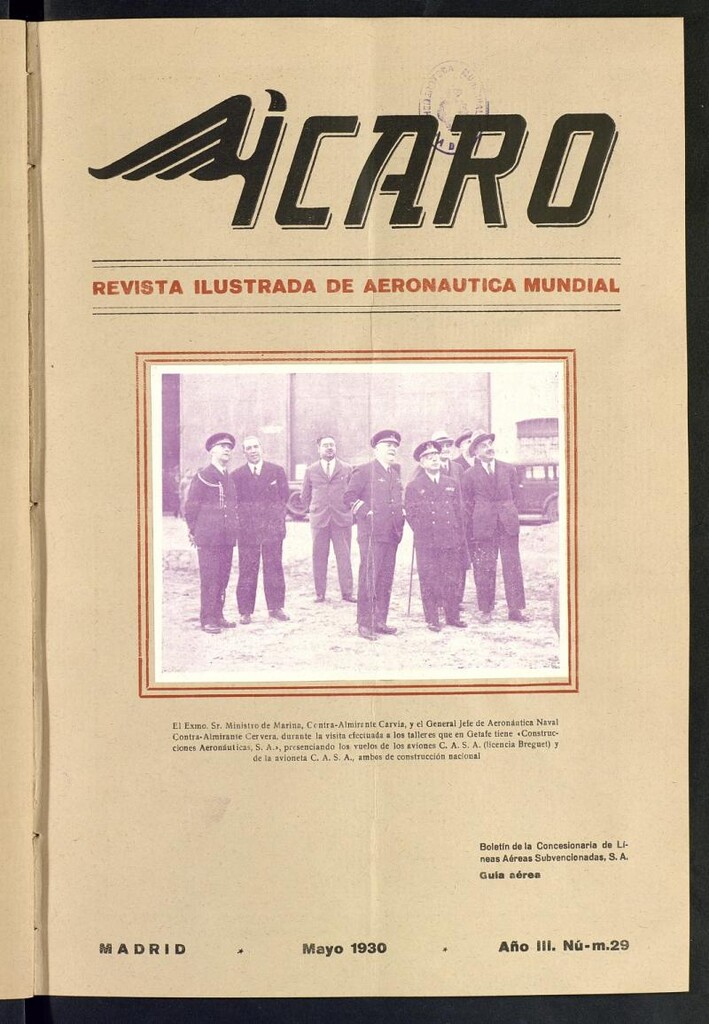 Miniatura de Ícaro: revista ilustrada de aeronáutica mundial. Mayo de 1930, nº 29