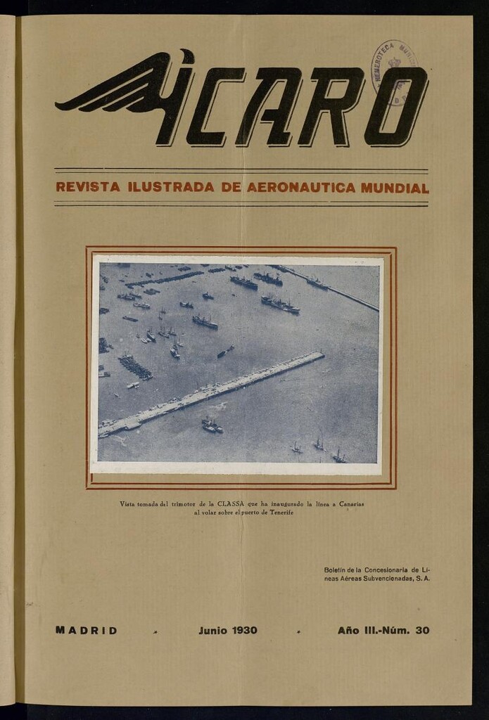 Miniatura de Ícaro: revista ilustrada de aeronáutica mundial. Junio de 1930, nº 30