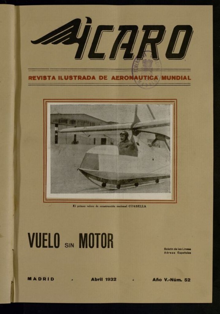 Miniatura de Ícaro: revista ilustrada de aeronáutica mundial. Abril de 1932, nº 52