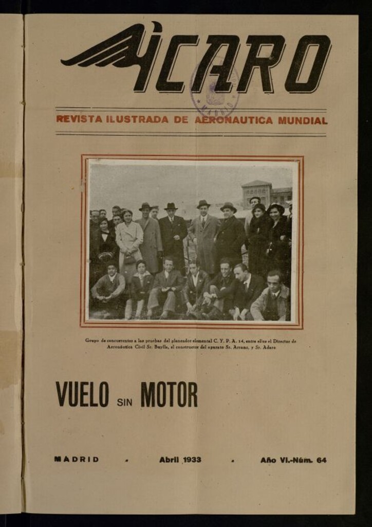 Miniatura de Ícaro: revista ilustrada de aeronáutica mundial. Abril de 1933, nº 64