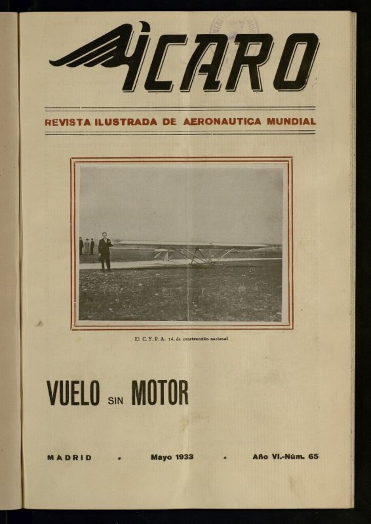 Miniatura de Ícaro: revista ilustrada de aeronáutica mundial. Mayo de 1933, nº 65