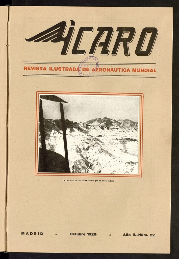 Miniatura de Ícaro: revista ilustrada de aeronáutica mundial. Octubre de 1929, nº 22