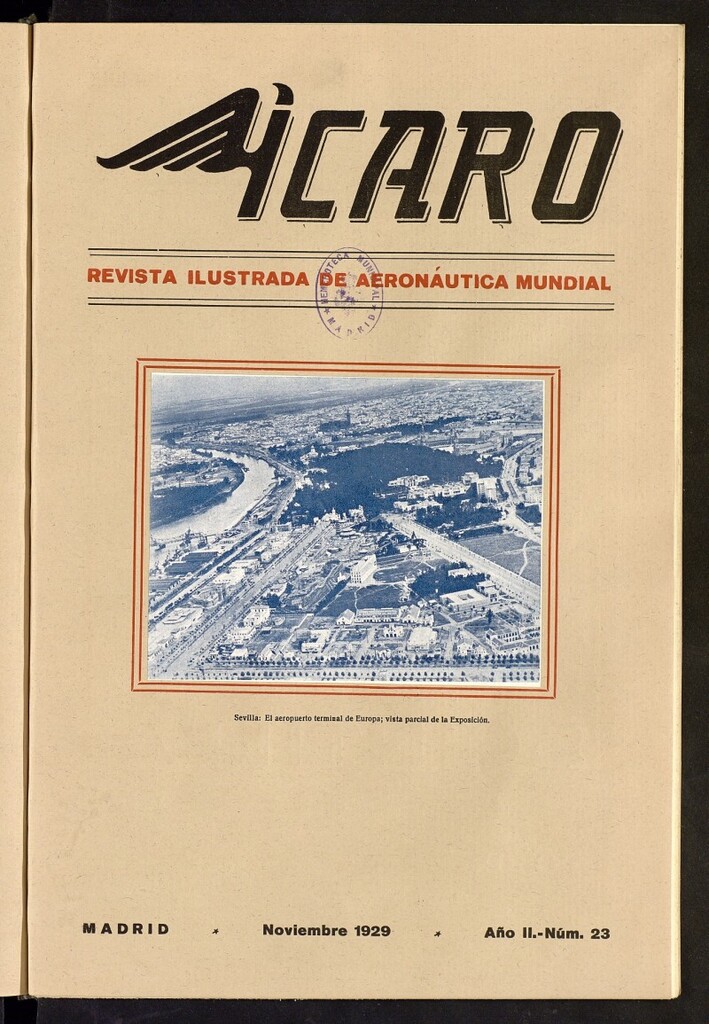 Miniatura de Ícaro: revista ilustrada de aeronáutica mundial. Noviembre de 1929, nº 23