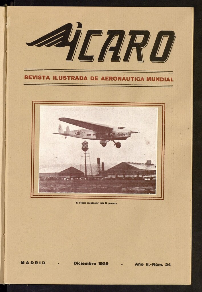 Miniatura de Ícaro: revista ilustrada de aeronáutica mundial. Diciembre de 1929, nº 24