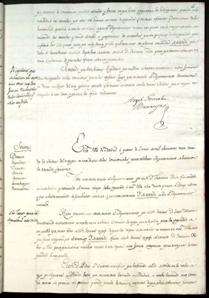 Miniatura de Libro de Acuerdos del Ayuntamiento de Madrid del 4 de junio de 1813