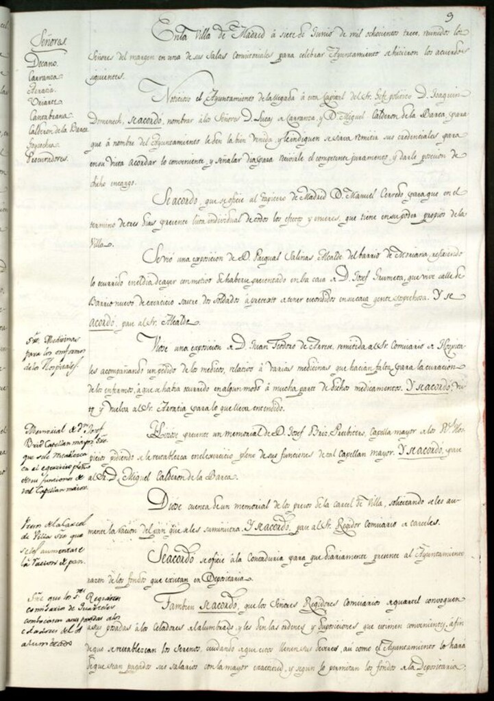 Miniatura de Libro de Acuerdos del Ayuntamiento de Madrid del 7 de Junio de 1813