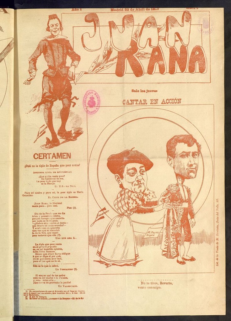 Miniatura de Juan Rana: revista de literatura y espectáculos del 22 de abril de 1897