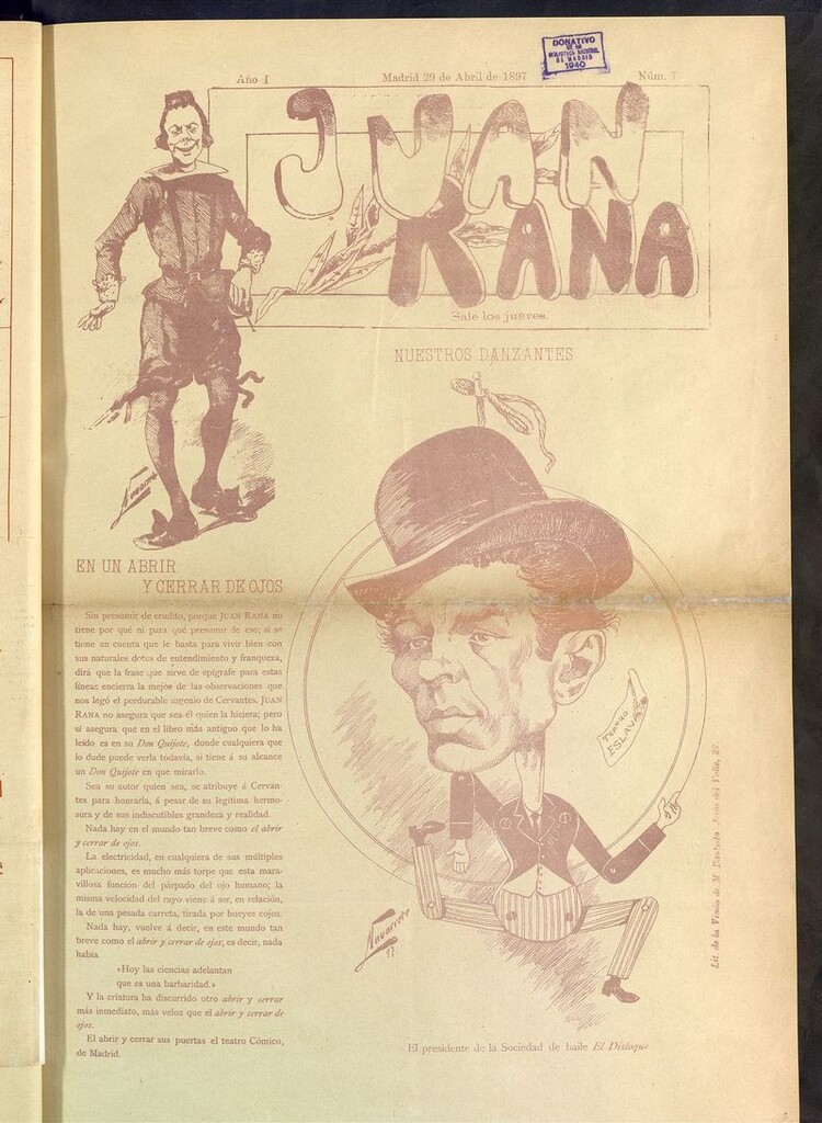 Miniatura de Juan Rana: revista de literatura y espectáculos del 29 de abril de 1897