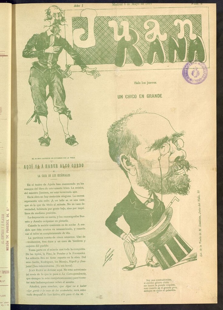 Miniatura de Juan Rana: revista de literatura y espectáculos del 6 de mayo de 1897