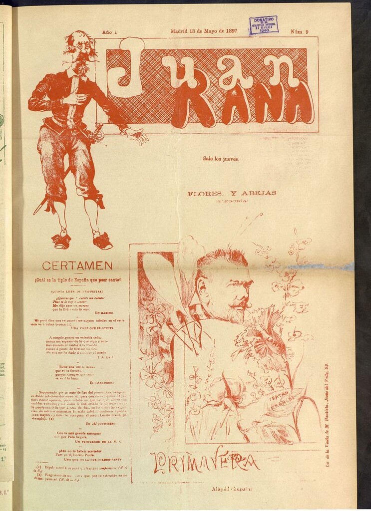 Miniatura de Juan Rana: revista de literatura y espectáculos del 13 de mayo de 1897