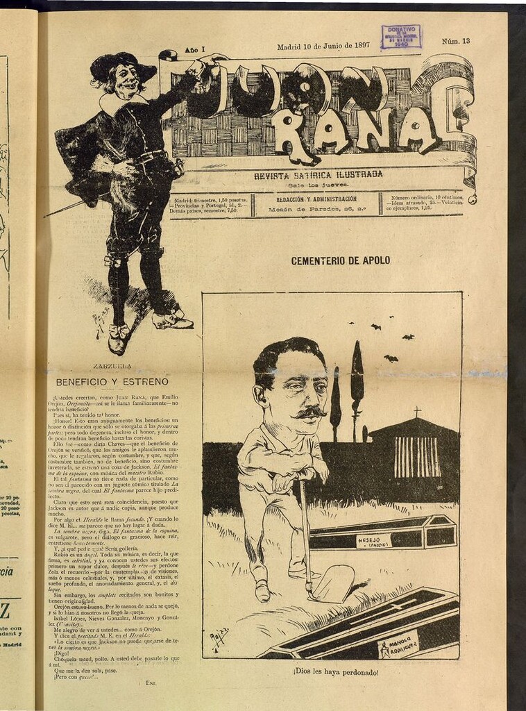 Miniatura de Juan Rana: revista de literatura y espectáculos del 10 de junio de 1897