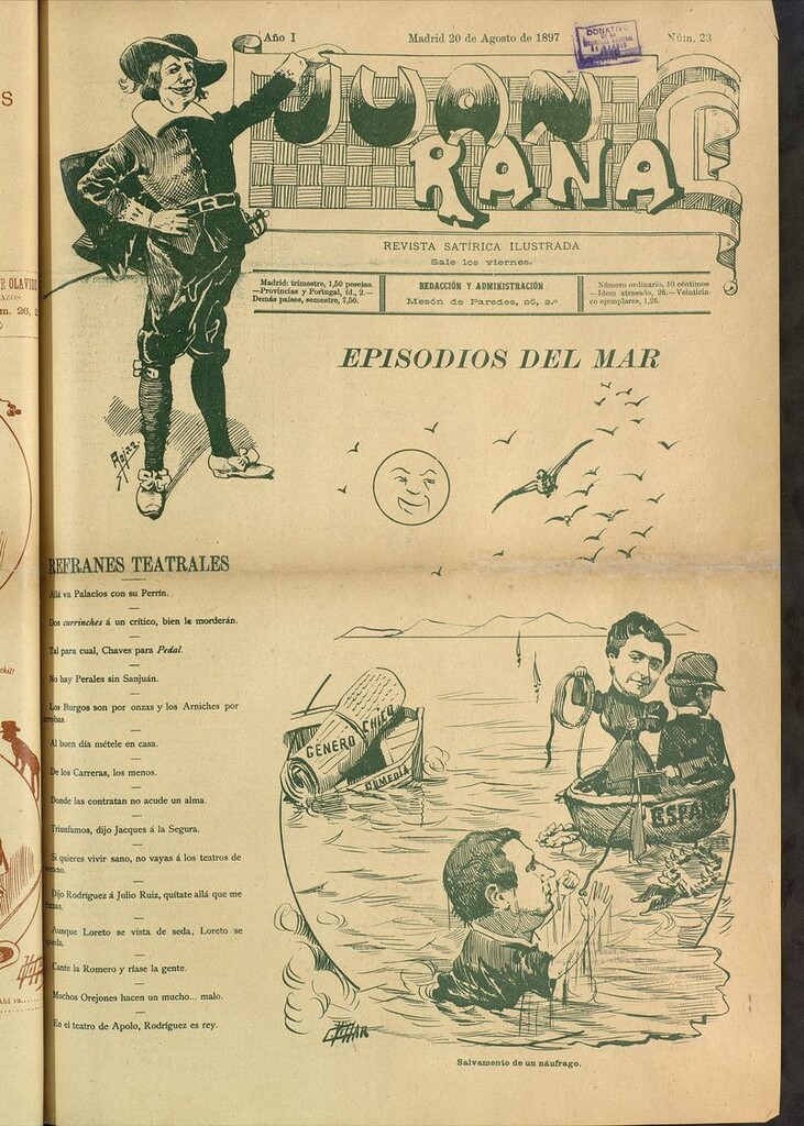 Miniatura de Juan Rana: revista de literatura y espectáculos del 20 de agosto de 1897