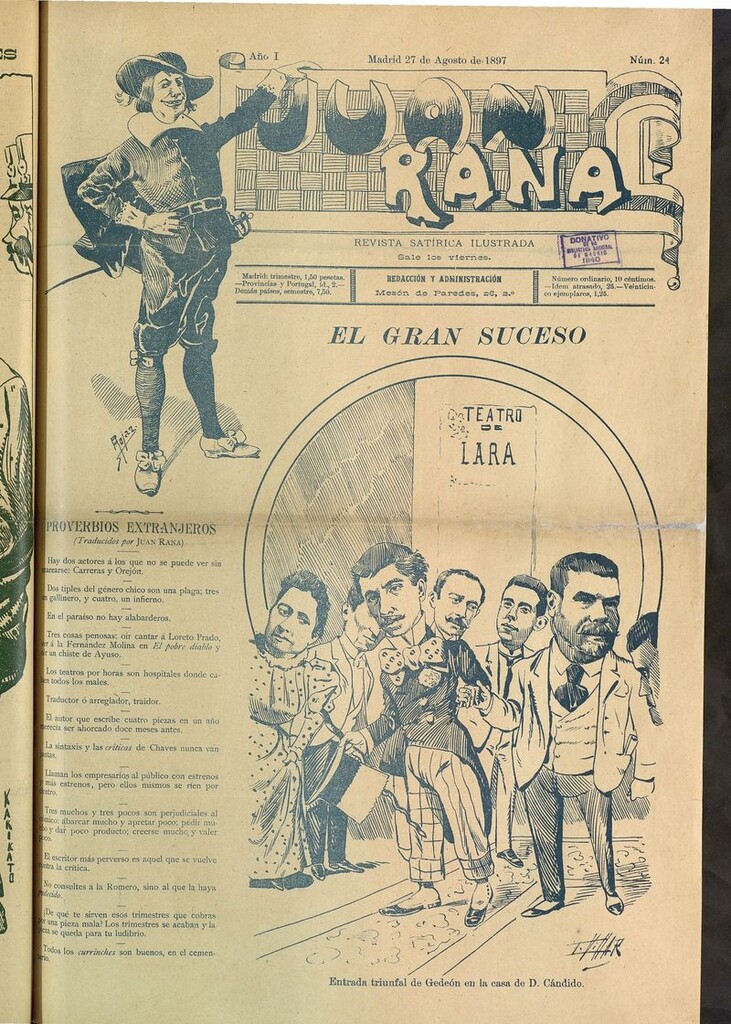 Miniatura de Juan Rana: revista de literatura y espectáculos del 27 de agosto de 1897
