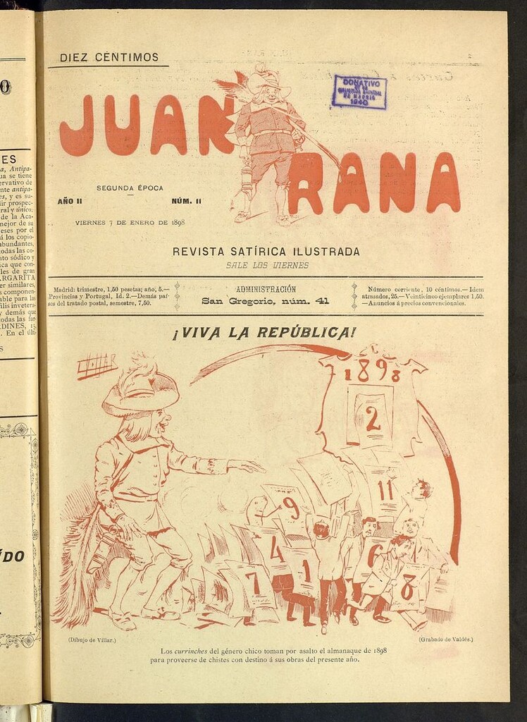 Miniatura de Juan Rana: revista de literatura y espectáculos del 3 de enero de 1898