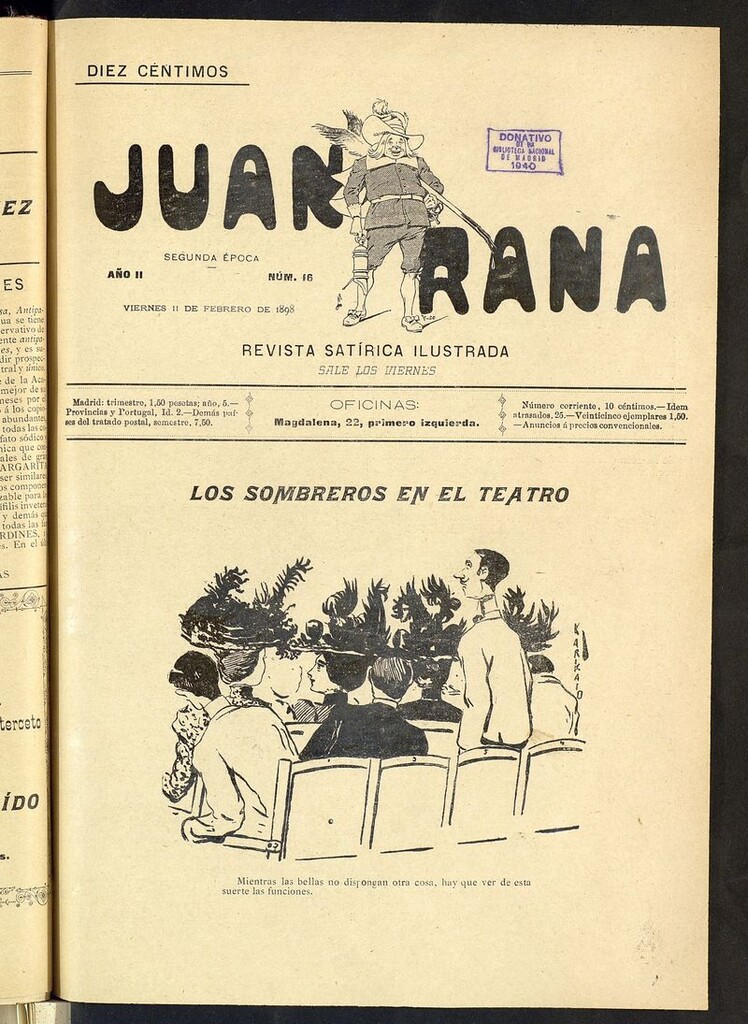 Miniatura de Juan Rana: revista de literatura y espectáculos del 11 de febrero de 1898