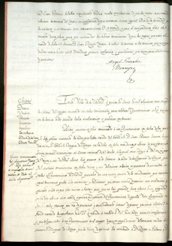 Miniatura de Libro de Acuerdos del Ayuntamiento de Madrid del 15 de Junio de 1813