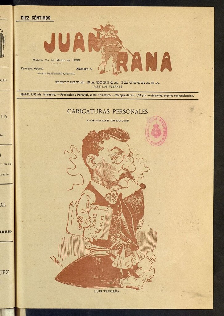 Miniatura de Juan Rana: revista de literatura y espectáculos del 24 de marzo de 1899