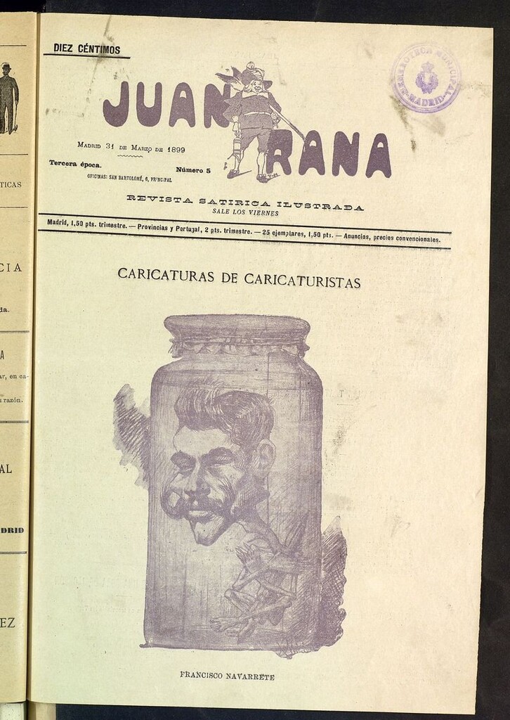 Miniatura de Juan Rana: revista de literatura y espectáculos del 31 de marzo de 1899