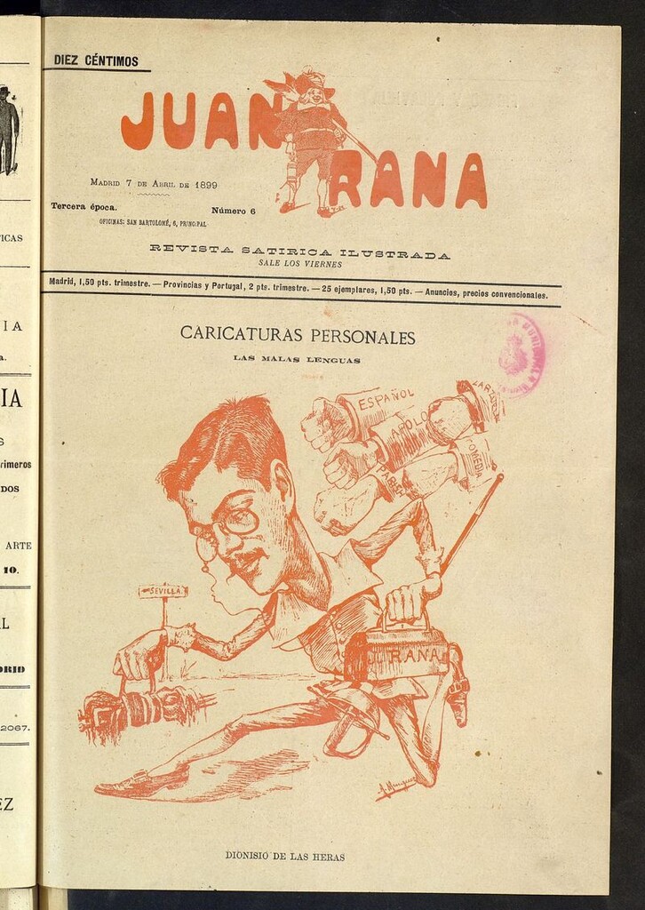 Miniatura de Juan Rana: revista de literatura y espectáculos del 7 de abril de 1899