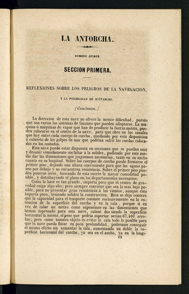 Miniatura de La Antorcha: periódico científico industrial del año 1852, nº 15