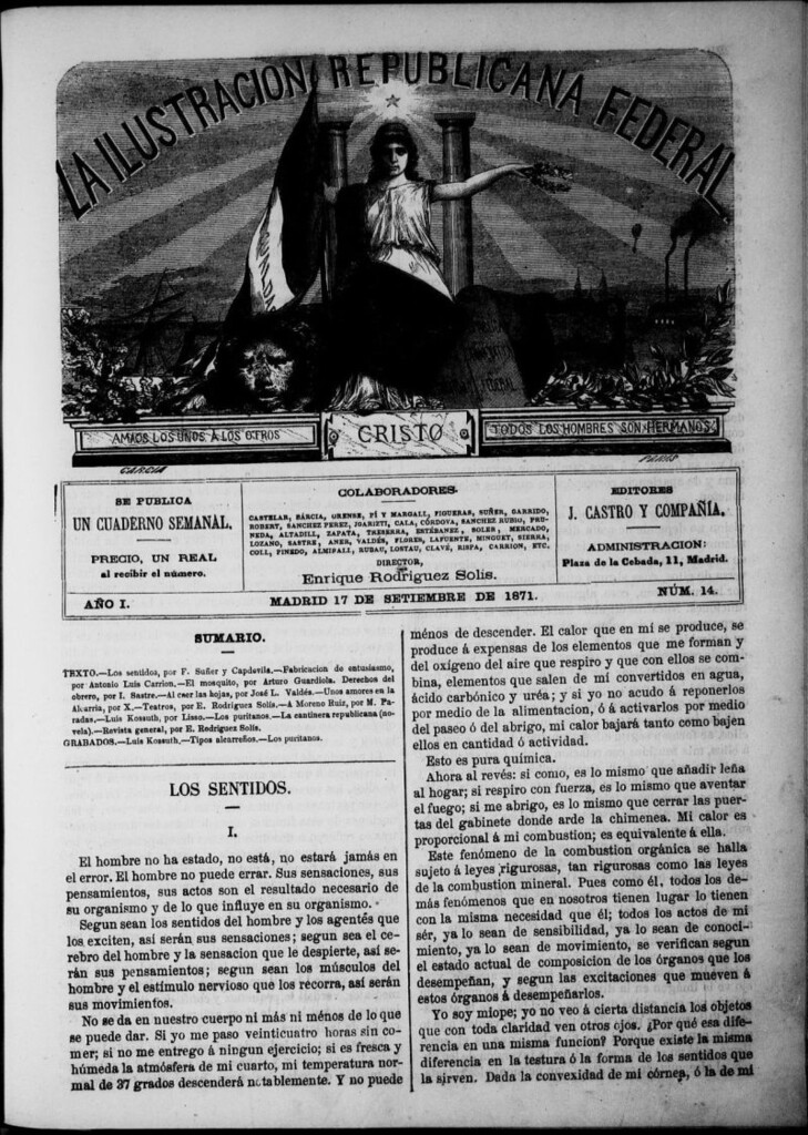 Miniatura de La ilustracion republicana federal del 17 de septiembre de 1871, nº 14