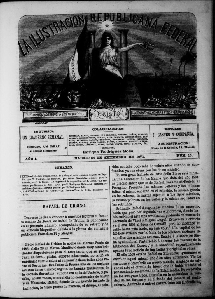 Miniatura de La ilustracion republicana federal del 24 de septiembre de 1871, nº 15