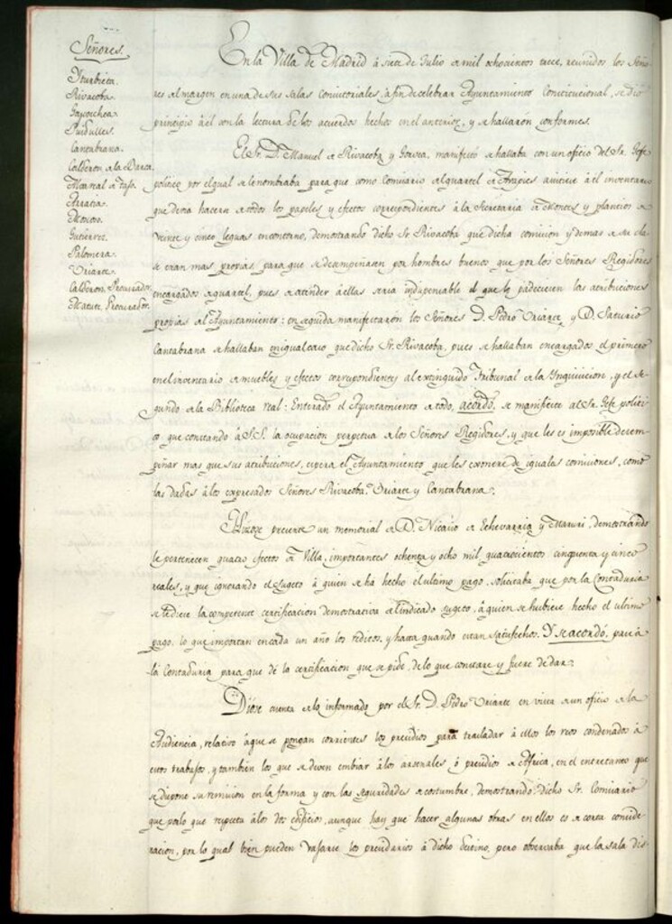 Miniatura de Libro de Acuerdos del Ayuntamiento de Madrid del 7 de Julio de 1813