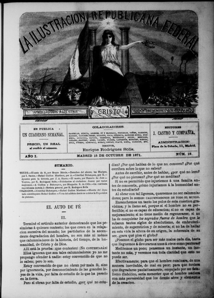 Miniatura de La ilustracion republicana federal del 15 de octubre de 1871, nº 18