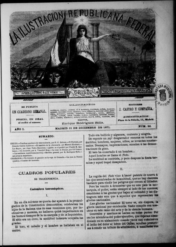 Miniatura de La ilustracion republicana federal del 31 de diciembre de 1871, nº 26