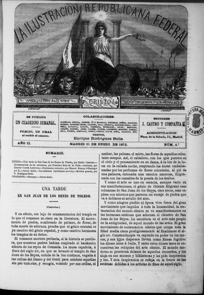 Miniatura de La ilustracion republicana federal del 31 de enero de 1872, nº 4