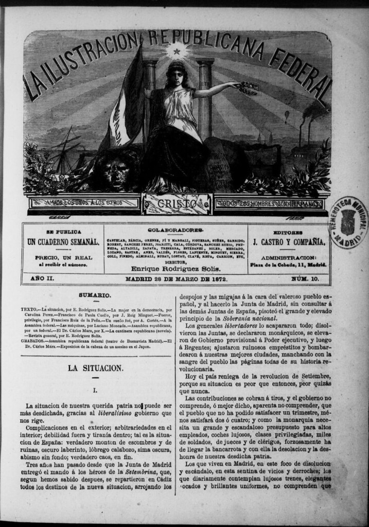 Miniatura de La ilustracion republicana federal del 28 de marzo de 1872, nº 10