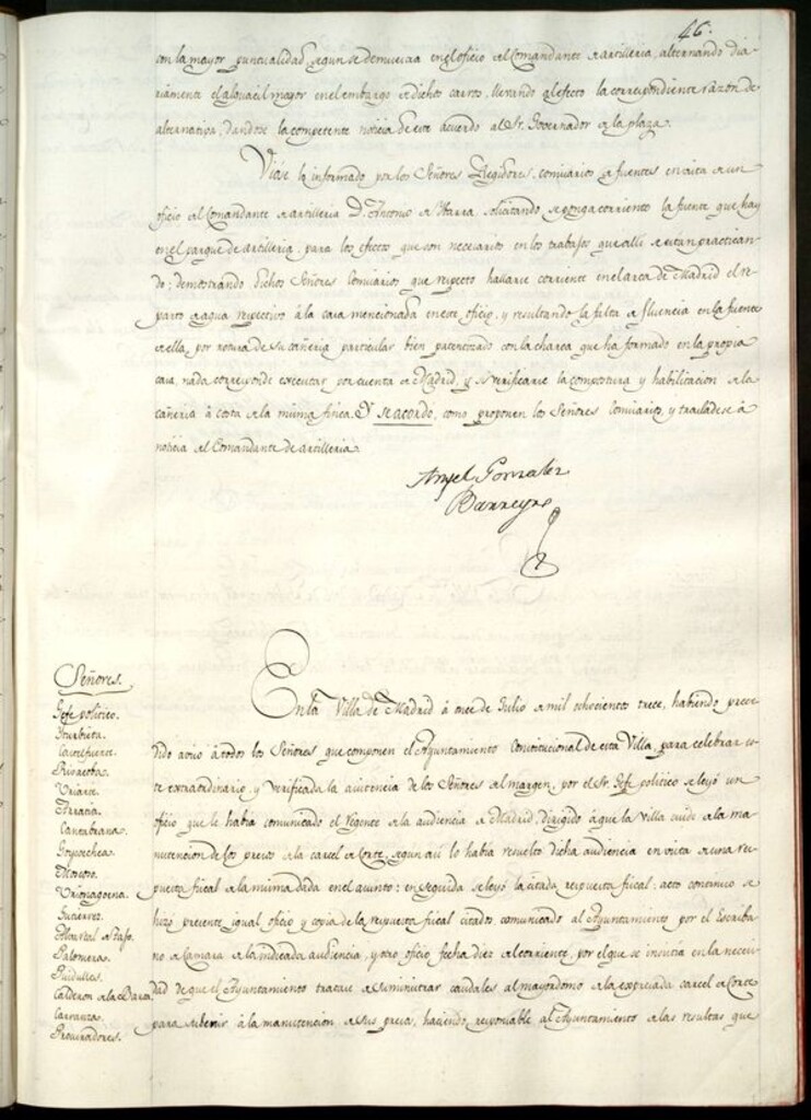 Miniatura de Libro de Acuerdos del Ayuntamiento de Madrid del 11 de Julio de 1813