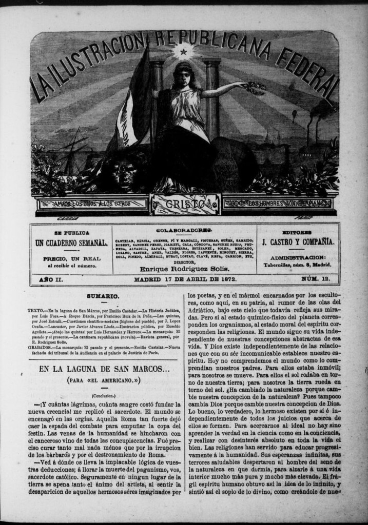 Miniatura de La ilustracion republicana federal del 17 de abril de 1872, nº 12