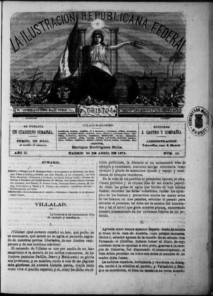 Miniatura de La ilustracion republicana federal del 24 de abril de 1872, nº 13