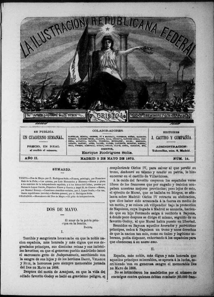 Miniatura de La ilustracion republicana federal del 2 de mayo de 1872, nº 14