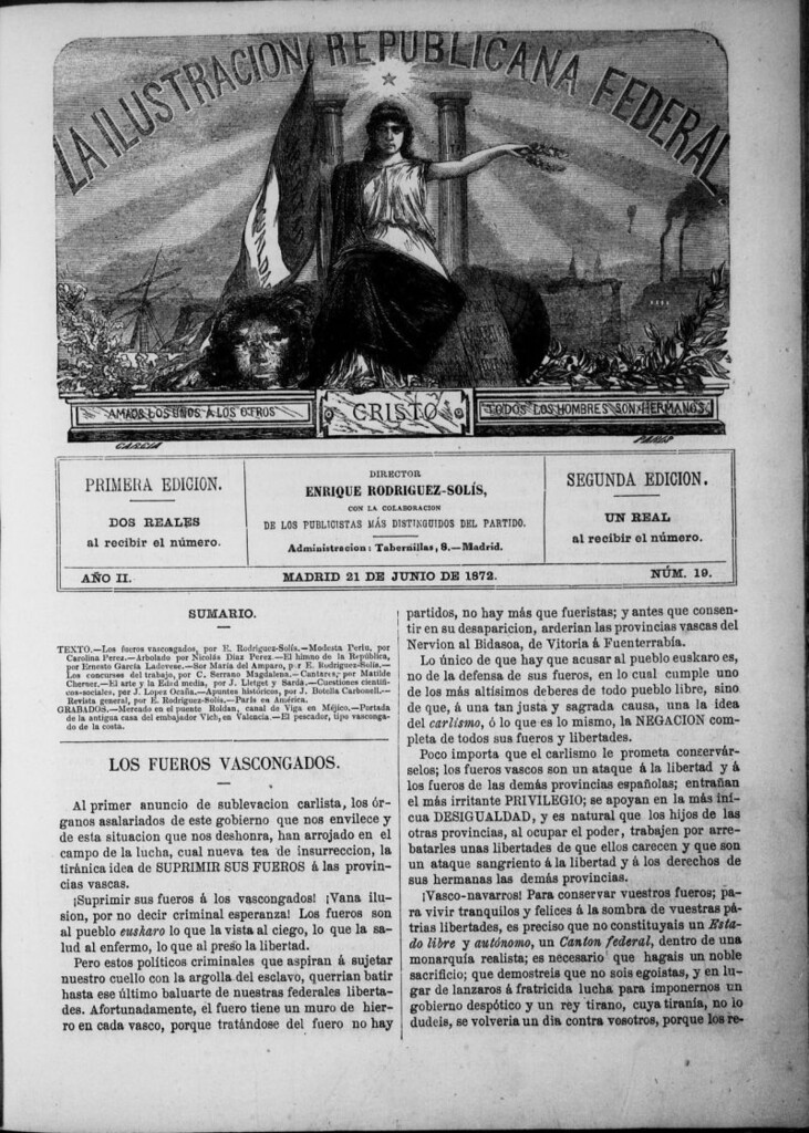 Miniatura de La ilustracion republicana federal del 21 de junio de 1872, nº 19
