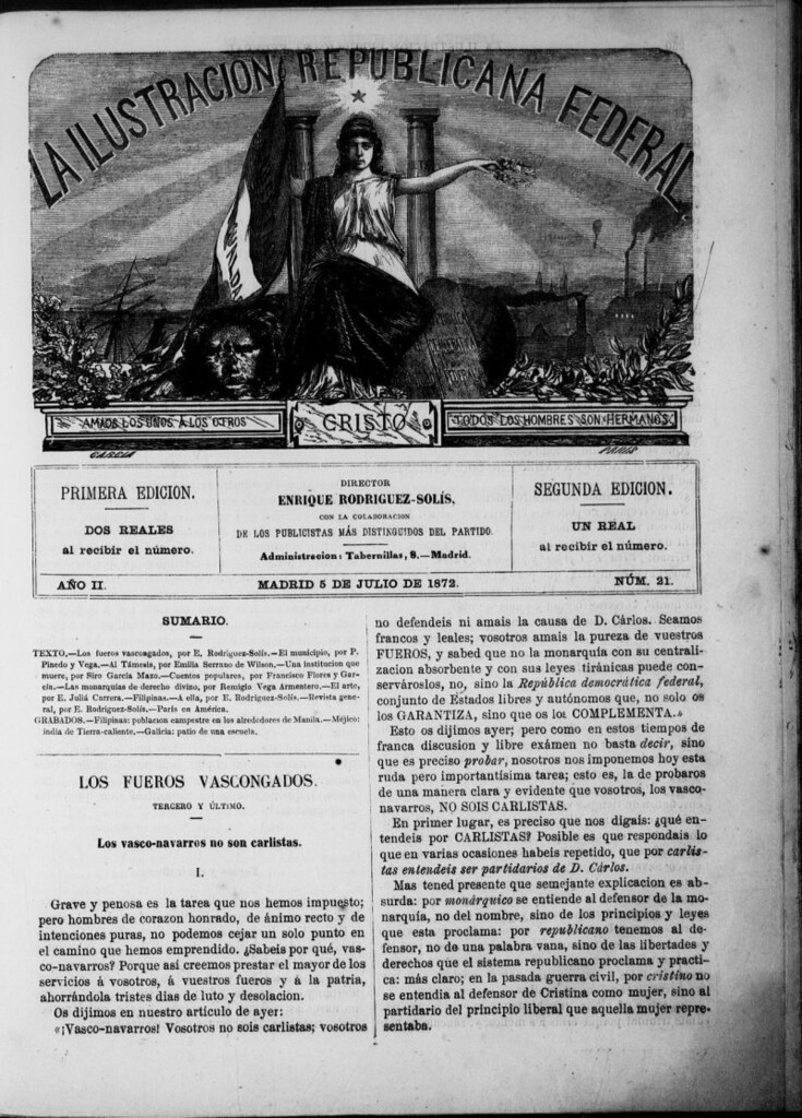 Miniatura de La ilustracion republicana federal del 5 de julio de 1872, nº 21