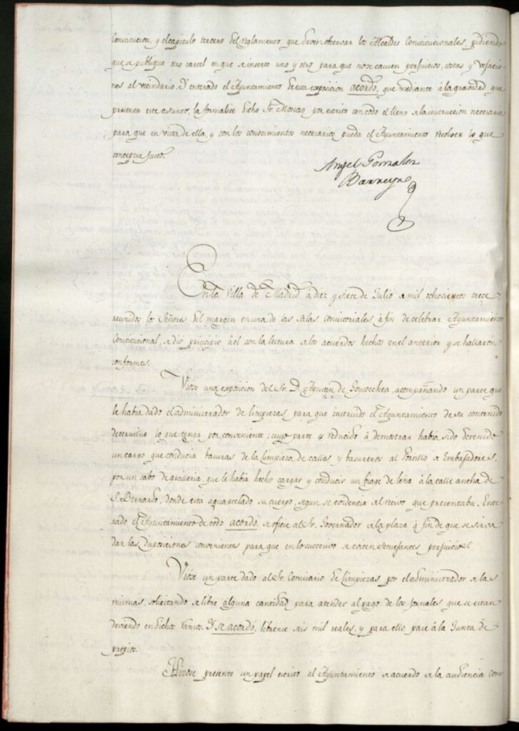 Miniatura de Libro de Acuerdos del Ayuntamiento de Madrid del 17 de Julio de 1813