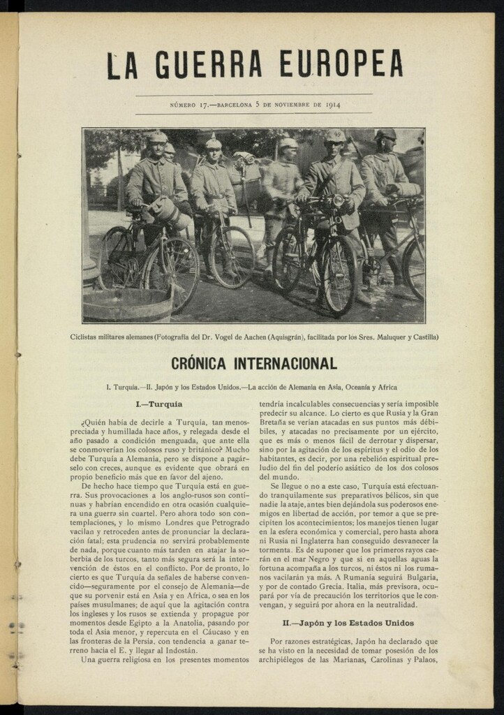 Miniatura de La Guerra Europea del 5 de noviembre de 1914, nº 17