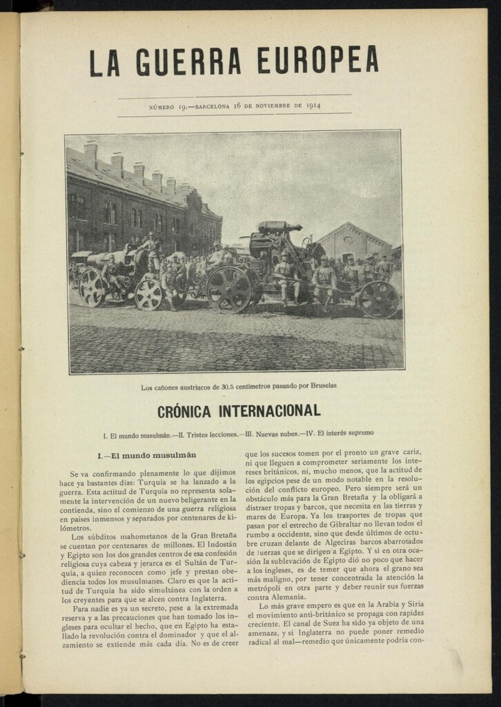 Miniatura de La Guerra Europea del 16 de noviembre de 1914, nº 19
