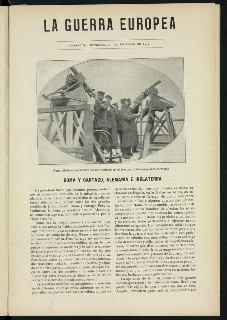 Miniatura de La Guerra Europea del 19 de diciembre de 1914, nº 25