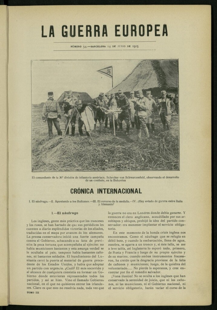 Miniatura de La Guerra Europea del 14 de junio de 1915, nº 54