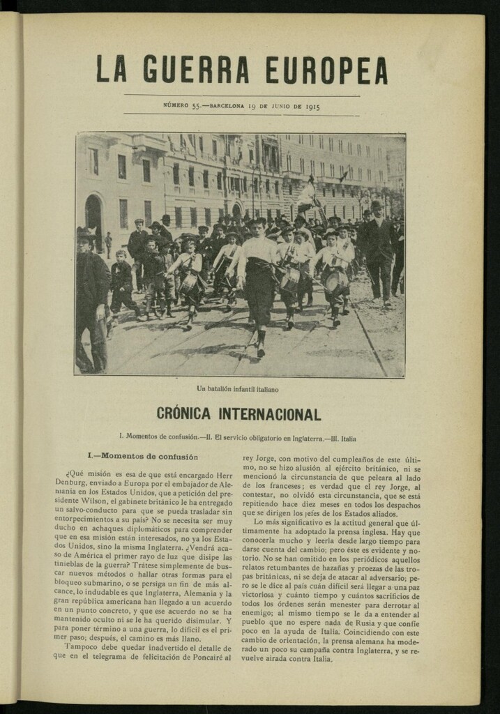 Miniatura de La Guerra Europea del 19 de junio de 1915, nº 55