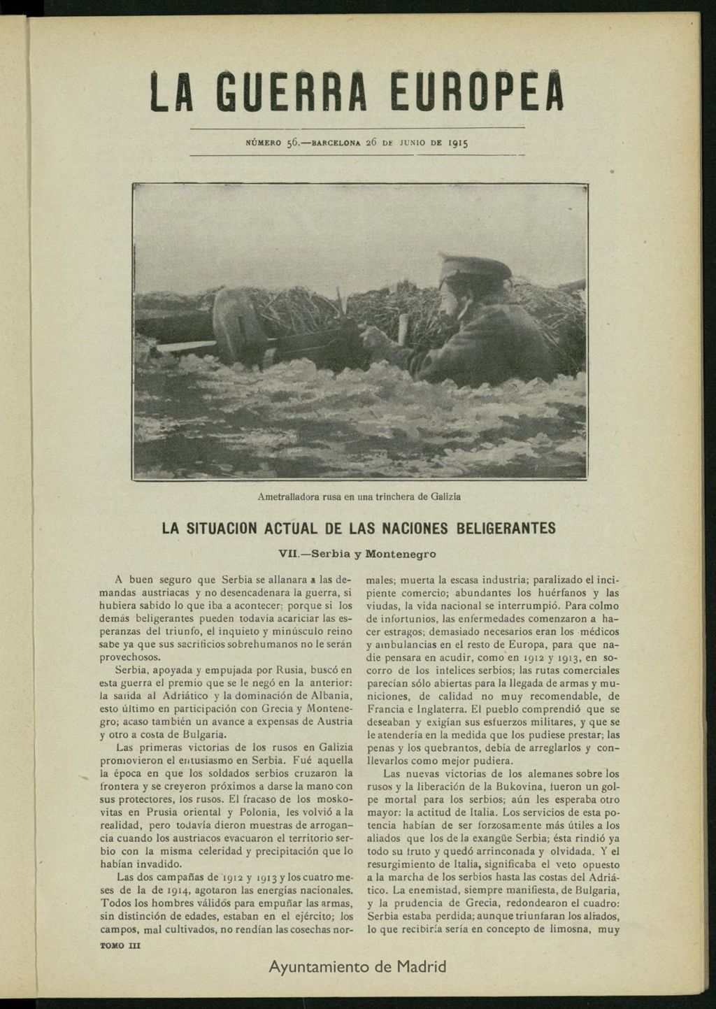 Miniatura de La Guerra Europea del 26 de junio de 1915, nº 56