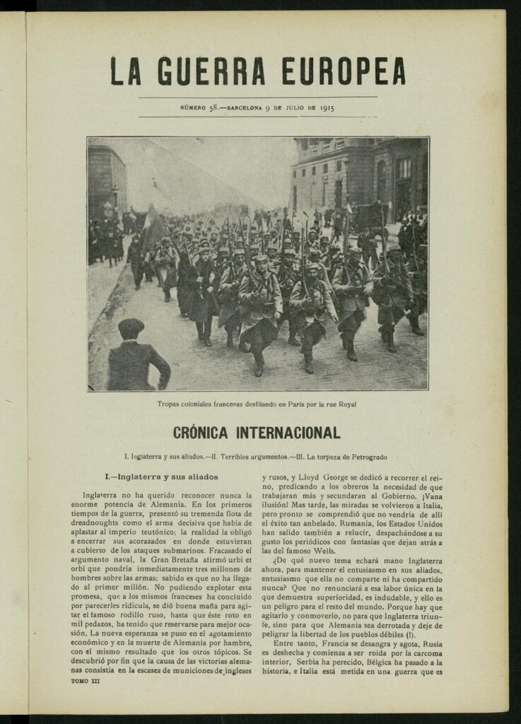 Miniatura de La Guerra Europea del 9 de julio de 1915, nº 58