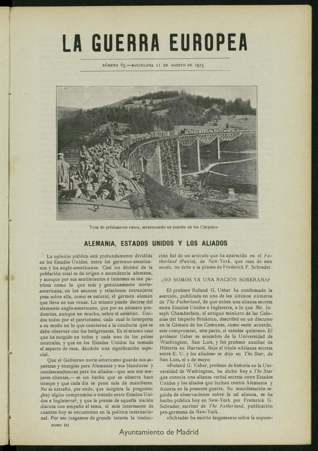 Miniatura de La Guerra Europea del 11 de agosto de 1915, nº 63