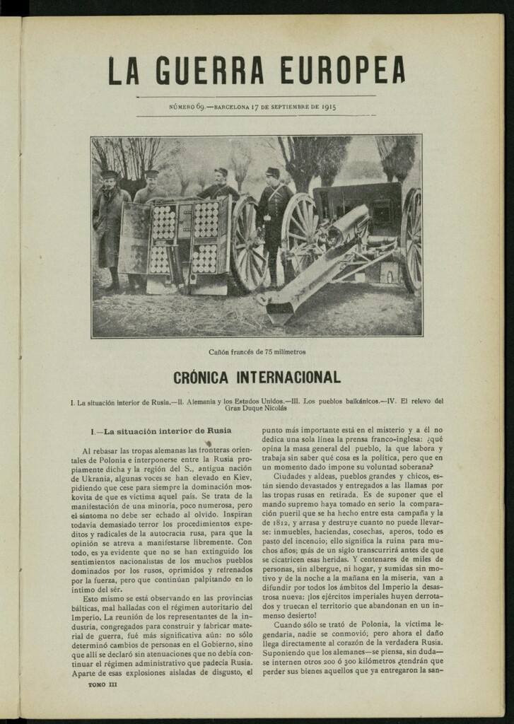 Miniatura de La Guerra Europea del 17 de septiembre de 1915, nº 69