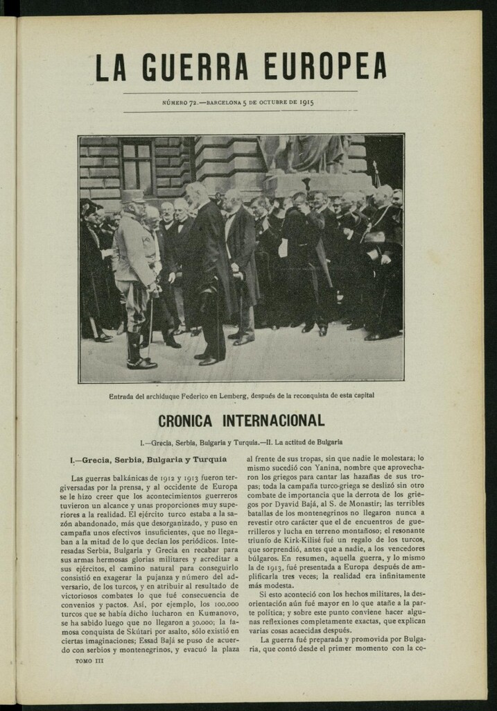 Miniatura de La Guerra Europea del 5 de octubre de 1915, nº 72